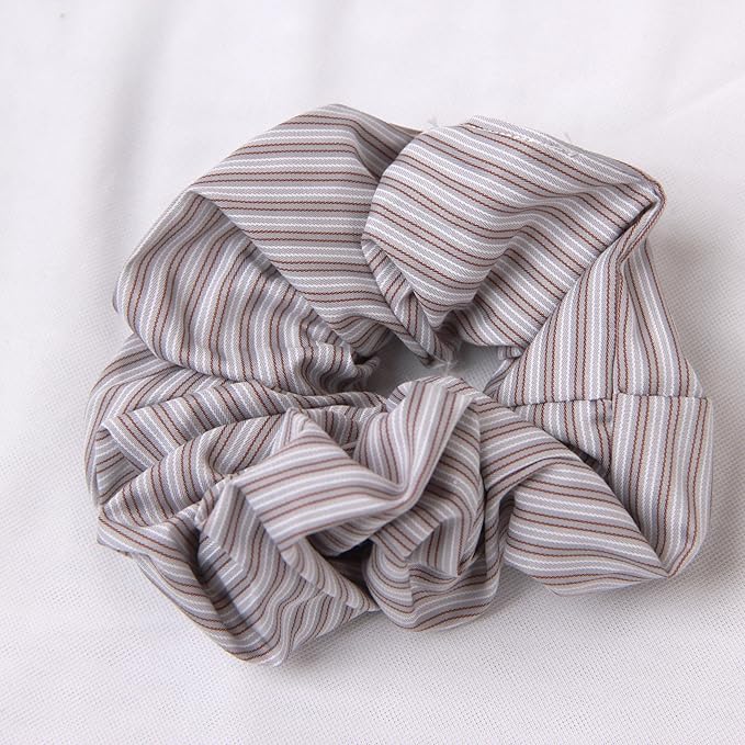 Headband and Scrunchie Set for Women 2Pack Hair Ties for Girls Elastics Bands Ponytail Holder Hair Accessories Grey Stripe