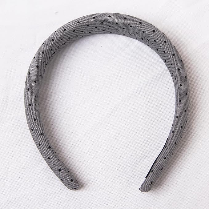 Headband and Scrunchie Set for Women 2Pack Hair Ties for Girls Elastics Bands Ponytail Holder Hair Accessories Grey Dot