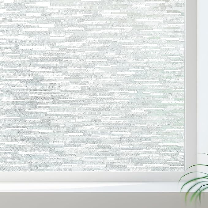 Volcanics Privacy Film - Frosted Glass, Removable Window Clings for Home Office, Static Cling Opaque Stickers, UV Blocking 23.6 x 78.7 Inches