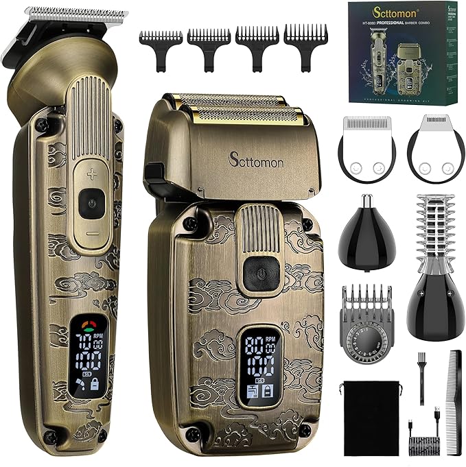 Foil Shavers for Men Beard Trimmer Electric Razor for Men Bald Head Hair Shaving Kit Cordless Waterproof