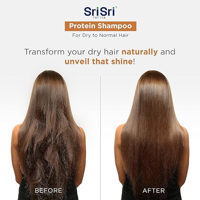 SRI SRI TATTVA Protein Shampoo - Natural Ayurvedic Haircare for Normal to Dry, Damaged Hair - Sulfate-Free Formula for Healthy, Shiny and Strong Locks (200 ml)