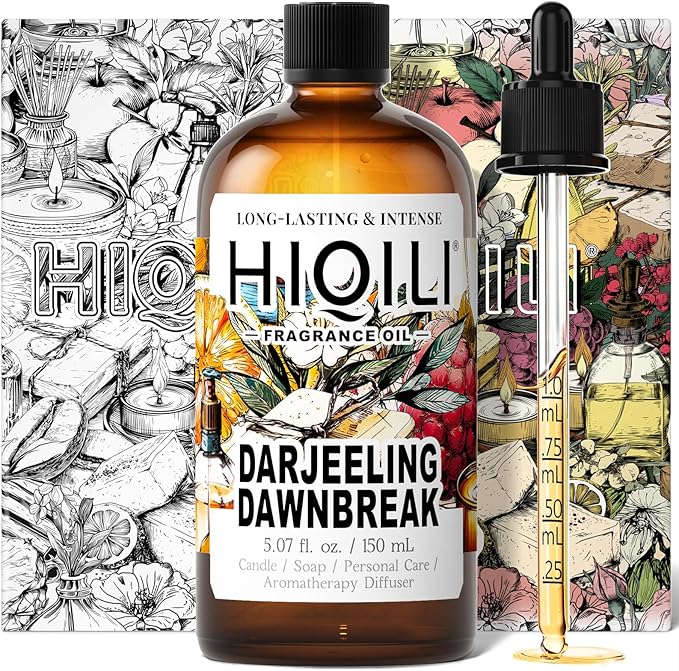 HIQILI Darjeeling Dawnbreak Fragrance Oil for Diffuser, Candle & Soap, Perfume & Linen Spray Making, Woody Scent, Long-Lasting Aroma - 5.07 Fl Oz - Pour Homme