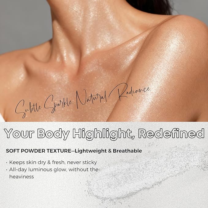 BEPHOLAN Highlighter Powder,High Gloss Glitter,Sparkling Powder Makeup for Face and Body - High-Pigment Shimmer Makeup, Long-Lasting & Buildable（Starlight Mist）