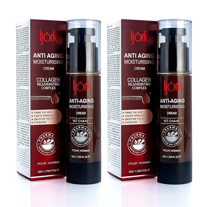2 x Men’s Anti-Aging for Face and Neck – Anti Wrinkle and Skin Toning | Moisturizer for Firm, Smooth Skin | Lightweight & Non-Greasy | Unscented