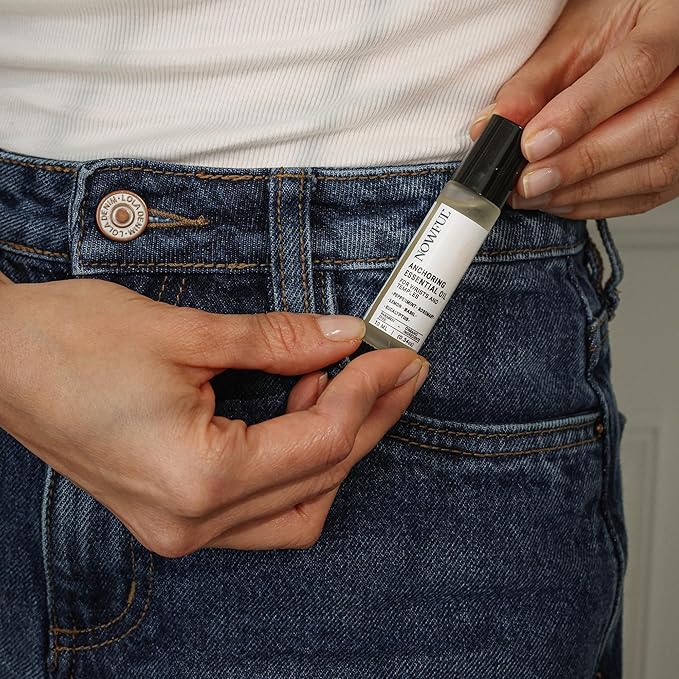 Anchoring Essential Oil Roll-On for Focus, Energy & Stress Relief - Awaken Senses with Pure Peppermint, Eucalyptus, Lemon & Rosemary Essential Oil Blend | Amplify Mood and Mental Clarity - 10ml