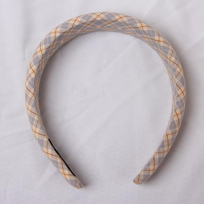 Headband and Scrunchie Set for Women 2Pack Hair Ties for Girls Elastics Bands Ponytail Holder Hair Accessories Blue Lattice
