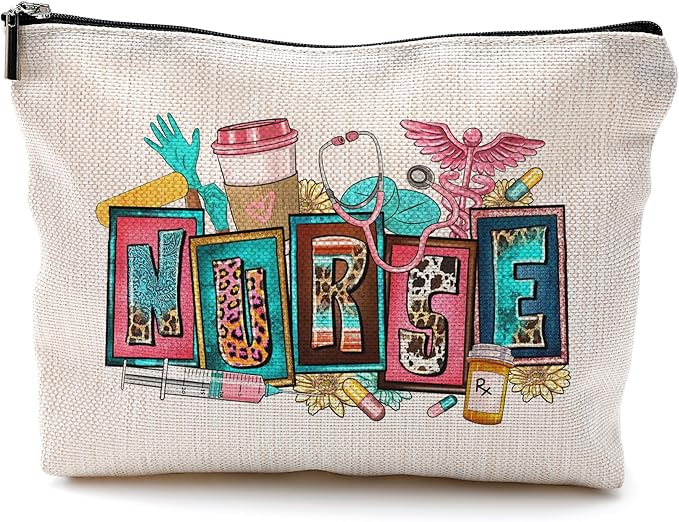 Nurse Makeup Bags,Nurse Gifts for Women,Nurse Cosmetic Bags With Zipper,Nurse Gifts for Nursing Student,Student Nurse Gifts(J style)