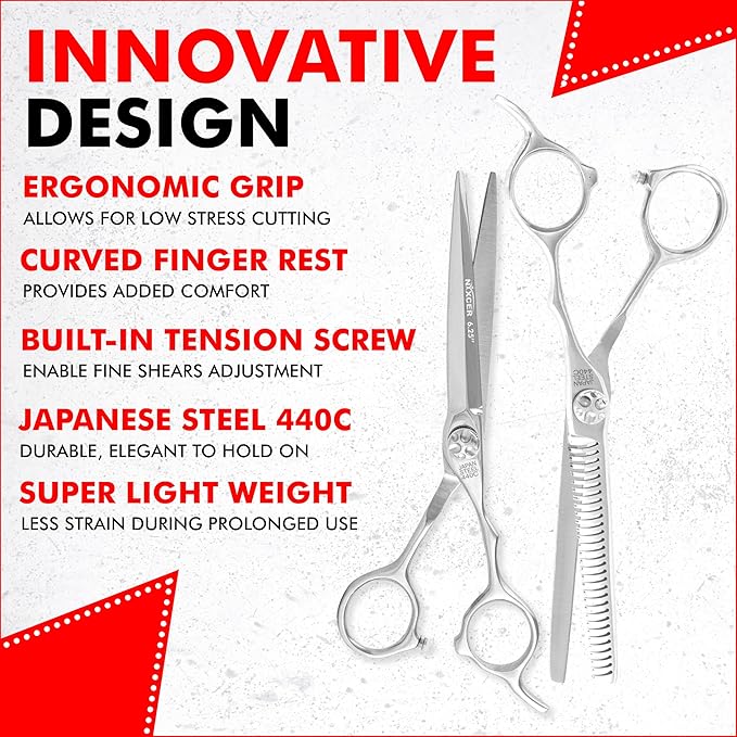 Professional Scissors - 6.25" Arc Hair Cutting Scissors 440C Japanese Steel, Featuring Long-Lasting Sharpness(Hair Cutting & Thinning Scissors)