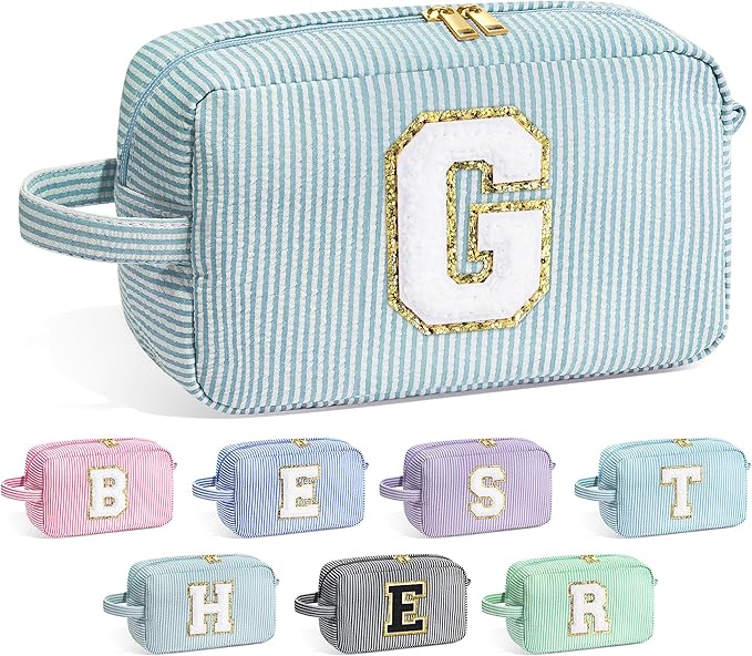 YOOLIFE Graduation Gifts for Teen Girls - Personalized Graduation Gifts for Her, Graduation Party Favor, Monogram Initial Makeup Bag for Teen Girl Gifts Trendy Stuff, Girls Makeup Toiletry Bag G
