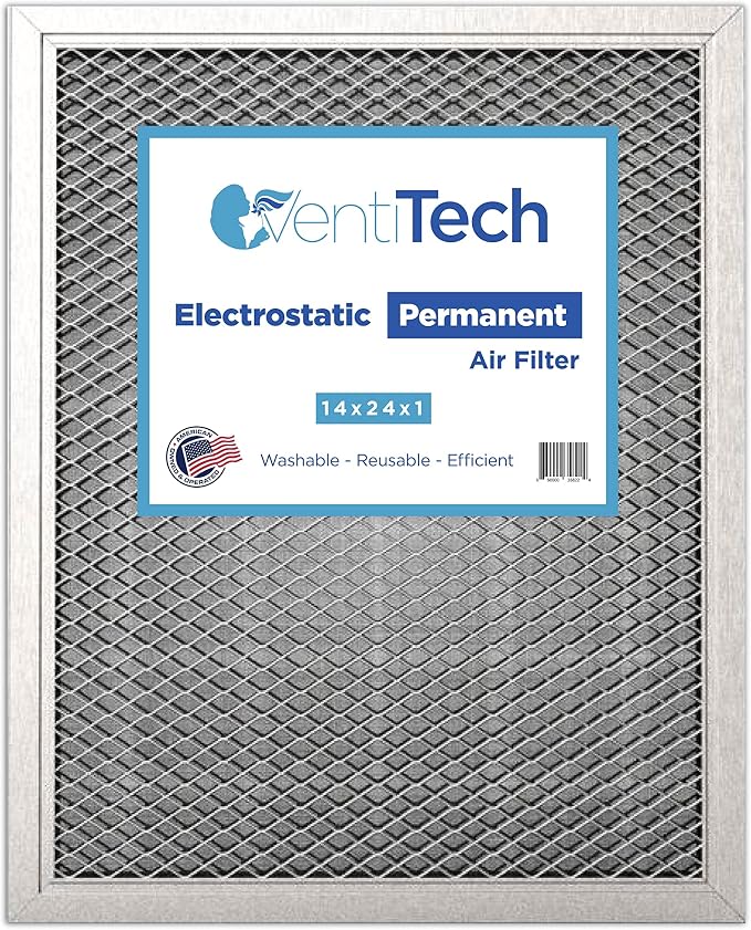 14x24x1 Washable Electrostatic Air Filter. Reusable HVAC & Furnace Air Filter by VentiTech