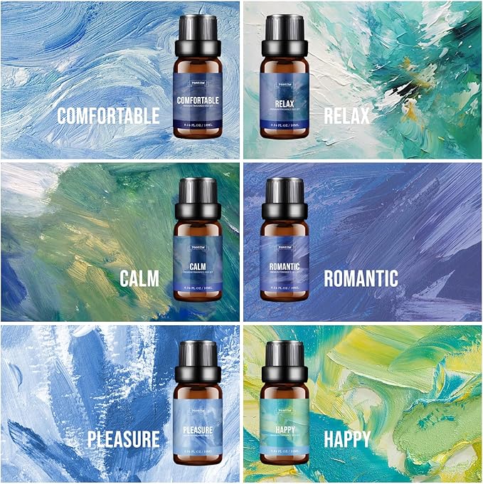 Fragrance Oil Relax Set, 6 * 10ML Diffuser Oil for Home, Candle Making Scents, Aomatherapy Essential Oils for Diffuser, for Halloween, Thanksgiving