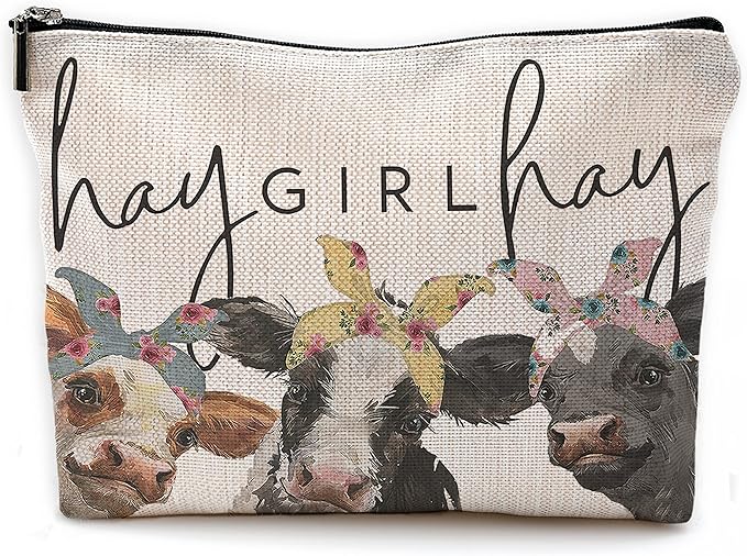 Cow Gifts,Western Makeup Bag,Cow Makeup Bag,Cow Print Stuff,Makeup Bags For Women