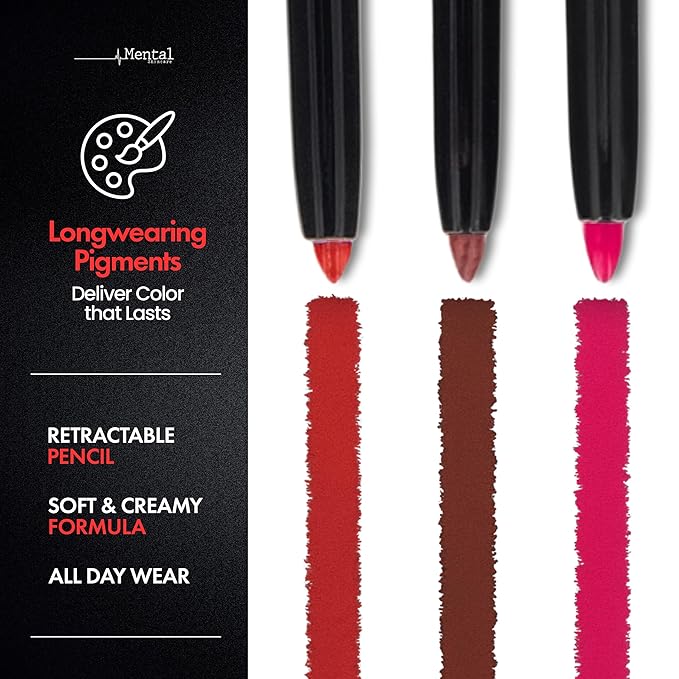 Pink Lip Liner – Creamy, High-Pigment Matte Color, Retractable - Long-Lasting & Non-Drying Makeup Lip Liner with Smooth Application for Defined Lips - No Feathering or Fading (Legend)