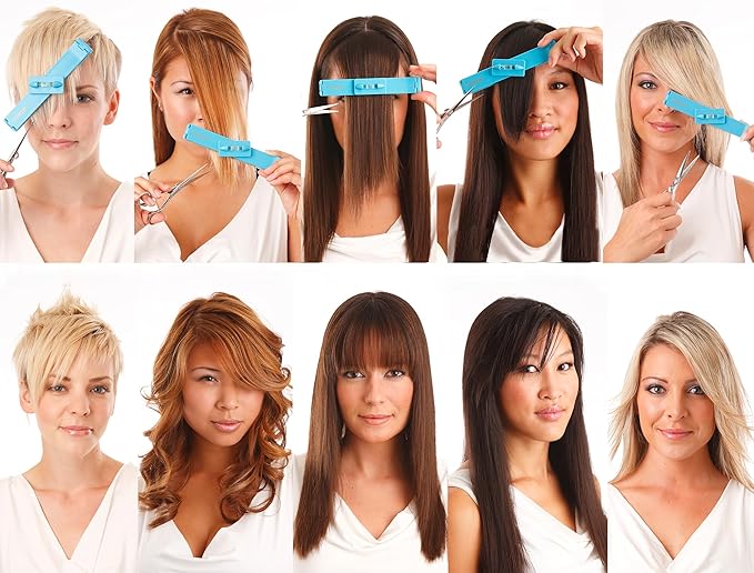 Original CreaClip Bangs & Scissors Hair Cutting Tool - As seen on Shark Tank - Fringe Bangs Trimming Hair Cutting Guide, Comb Hairstyle Tool, Layers Kids Hair Cut Hair Cutting Kit