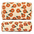 SOIDRAM Floral Cosmetic Bag, Large Capacity Makeup Pouch 1Pcs, Orange Flower