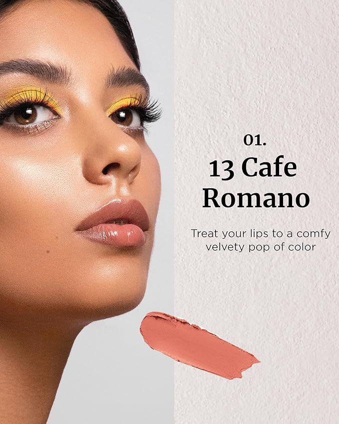 VDL Lip Stain Comfort Slip Lipstick 13, Cafe Romano - Lightweight, Matte, Smooth Lipstick for Effortless Comfort. Vibrant and Long-Lasting Lip Color (0.09 oz) | Korean Makeup