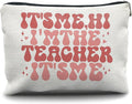 Nogrit Teacher Accessories Survival Kit Makeup Cosmetic Bag,Groovy It's Me Hi I'm the Teacher Makeup Travel Toiletry Bag,Back to School Thank You Gifts for Best Teachers Gifts