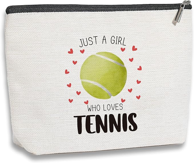 Tennis Gifts Makeup Bag, Birthday Gifts for Women Players Best Friend Sister Coworker BFF Besties Her, Tennis Accessories Cosmetic Bag