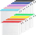 SUNEE Plastic Mesh Zipper Pouch 11x16 in (6 Colors, 18 Packs),Extra Large Water-Resistant Zip Bag for School Office Supplies, Puzzles & Games Organizing Storage