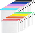 SUNEE Plastic Mesh Zipper Pouch 9.2x12.5 in (6 Colors, 18 Packs),Extra Large Water-Resistant Zip Bag for School Office Supplies, Puzzles & Games Organizing Storage
