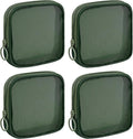 4 Pieces Mini Zipper Nylon Mesh Pouch, Mesh Cosmetic Bags Makeup Bags, Multipurpose Travel Toiletry Bags for Office Supplies and Travel Accessories (Green, S)
