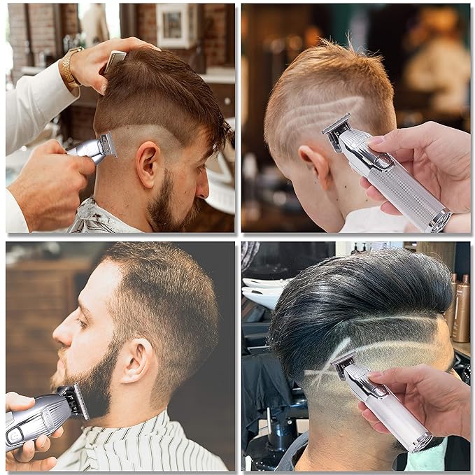 Kemei 0mm Baldheaded Hair Clippers for Men Professional Cordless Hair Trimmer Beard Trimmer with T Blade Zero Gapped Rechargeable Grooming Kit