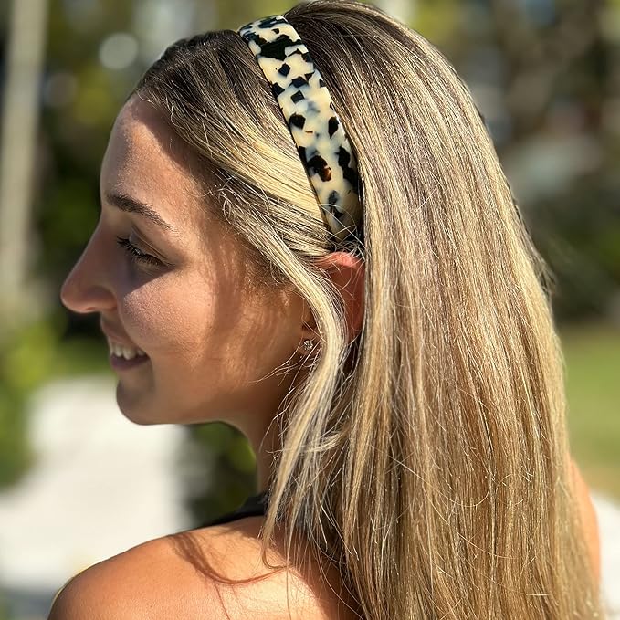 Camila Paris CP3882 French Headband for Women, Handmade White Tokyo, Strong Hold Grip Women's Hair Band, Ligth and Very Flexible, No Slip and Durable Styling Girls Hair Accessories, Made in France