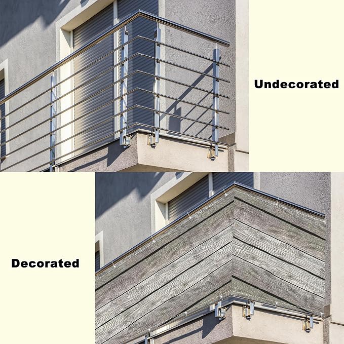 Privacy Fence Screen 4.6' x 9.8' Heavy Duty 165 GSM HDPE Balcony Privacy - Image 8