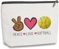Softball Gifts Makeup Bag Inspirational Gifts for Women Her Softball Lovers Mom Grandma Sister Birthday Gifts for Female Coworker Friend BFF Besties