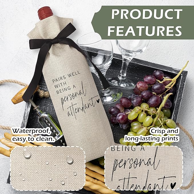 RYIGYWE Cute Bow Ribbon Engagement Gift Wine Bag - 1 PCS Bride to Be Gifts for Bridesmaids Bride and Groom Couples Her Him Will You Be My Bridesmaid for Getting Married Engagement Bridal Shower - A55