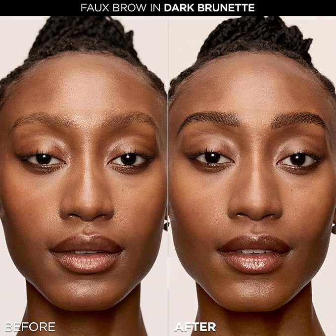L'Oreal Paris Faux Brow, Hair-Like, Filling Eyebrow Pen with Double-Brush Tip, Fast & Precise Eyebrow Makeup, Brunette, 0.04 Fl Oz
