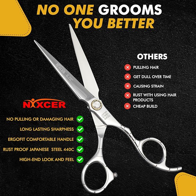 Professional Sword Hairdressing Scissors - 6.75" Precision Hair Cutting Scissors C440 Japanese Steel, Featuring Long-lasting Sharpness and an Exquisite Design