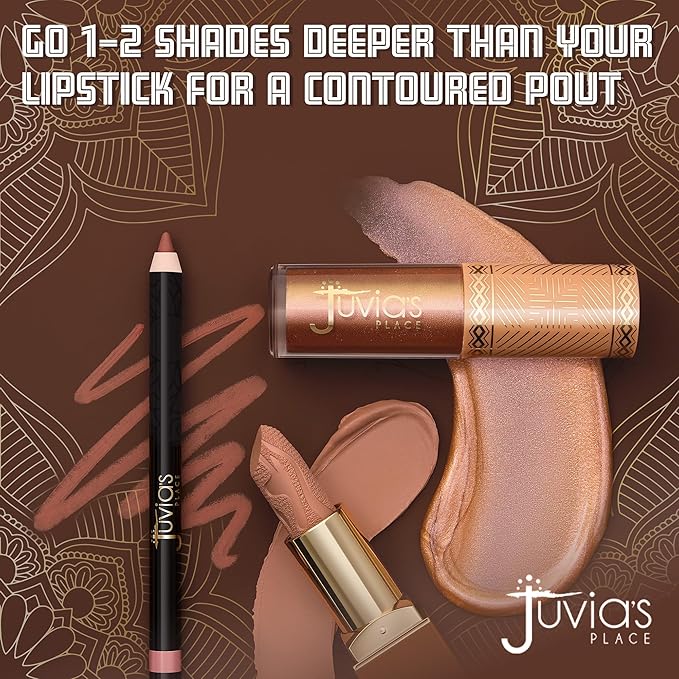 Juvia's Place Long Wear Lip Pencil – Cocoa Latte – Waterproof & Kiss-proof, Long Lasting Lip Liner, Smooth Makeup Application - Soft Matte Finish Base for Lipstick - 13 Hours of Wear for Everyday Use