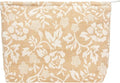 PAZIMIIK Makeup Bag Large Cotton Zipper Pouch for Purse Travel Canvas Make Up Organizer for Women Cosmetic,Rose Linen