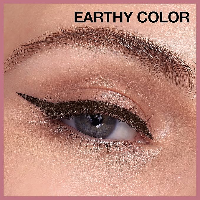 MAYBELLINE New York Hyper Easy Liquid Pen No-Skip Waterproof Eyeliner, Satin Finish, Pitch Brown