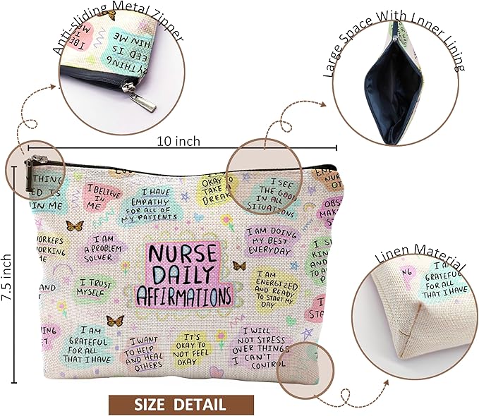 Nurse Makeup Bags,Nurse Gifts for Women,Nurse Cosmetic Bags With Zipper,Nurse Gifts for Nursing Student,Student Nurse Gifts(K style)