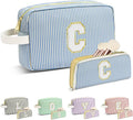 Travel Makeup Bag Christmas Gifts for Women Girl Teens, Personalized Initial Makeup Bag for Cute Teen Girls, Preppy Stuff Toiletry Bag Cosmetic Bag, Teen Girls Gift Trendy Stuff, Letter C