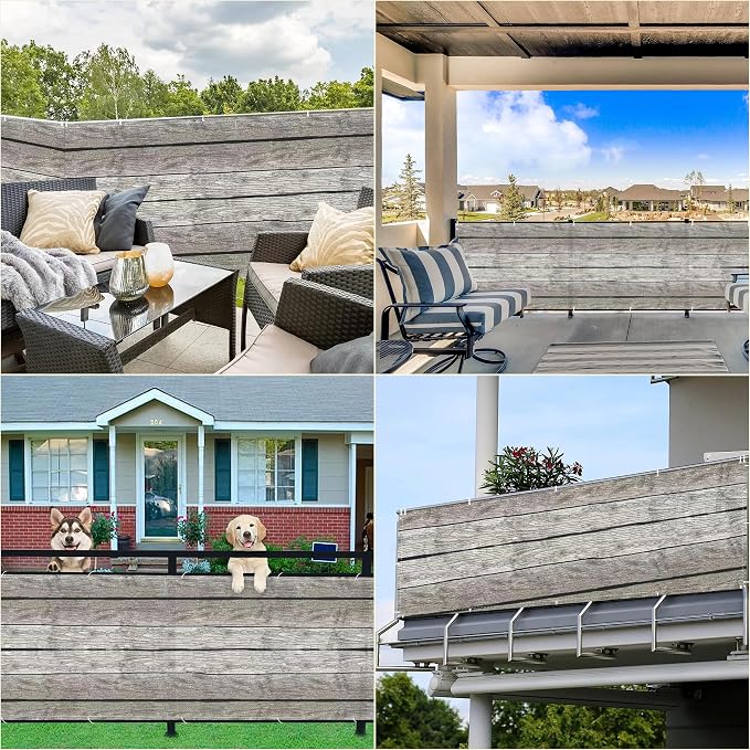 Privacy Fence 3.3' x 16.4' UV Protection Weather Resistant Waterproof Balcony - Image 7