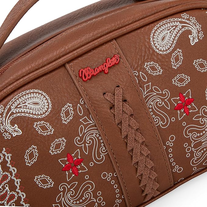 Montana West Wrangler Makeup Bag for Women Small Cosmetic Toiletry Bags Western Paisley Make Up Pouch Durable Cute Travel Purse, Brown