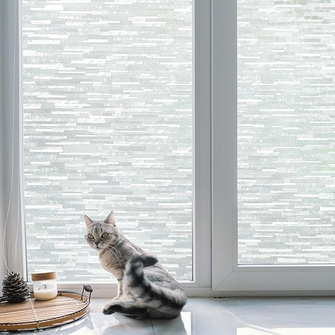Volcanics Privacy Film - Frosted Glass, Removable Window Clings for Home Office, Static Cling Opaque Stickers, UV Blocking 23.6 x 78.7 Inches