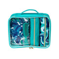 Conair 5 Piece Toiletry and Cosmetic Bag Set Under $30, Includes 4 Makeup Bags and 1 Travel Comb in Teal Palm Prints