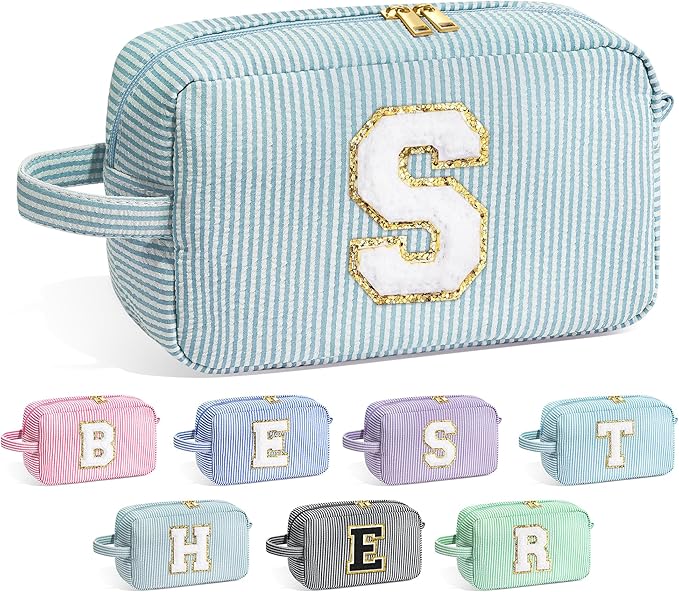 YOOLIFE Birthday Gifts - Personalized Makeup Bag for Women, Monogram Initial, Happy Birthday Gifts for Her Mom, Ages 20-60
