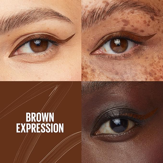 MAYBELLINE Tattoo Studio Dip-Ink Liquid Eyeliner, Waterproof Eyeliner With Up to 24 Hour Wear, Brown Expression, 1 Count