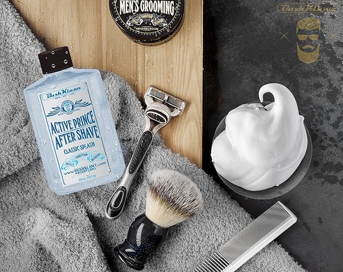 BushKlawz Classic Refreshing Cooling Soothing Barbershop After Shave Lotion Balm Toner Splash Active Prince Satisfy all Types of Viking Cannon Black Prime AfterShave Tonic Cologne