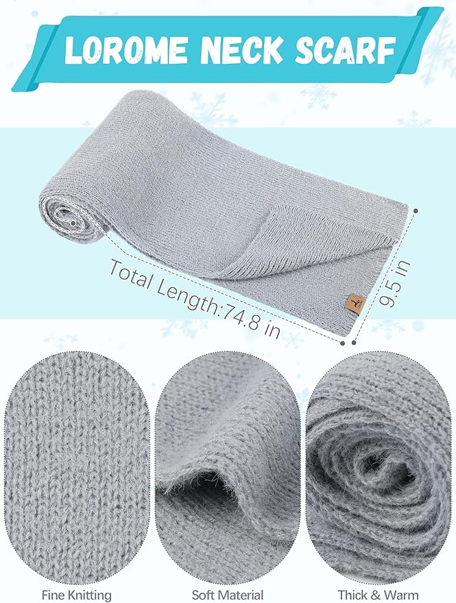 Winter Beanie Hat Scarf Gloves, Warm Fleece Knit Hat Long Scarf Neck Warmer Touch Screen Winter Gloves Set Gifts for Women