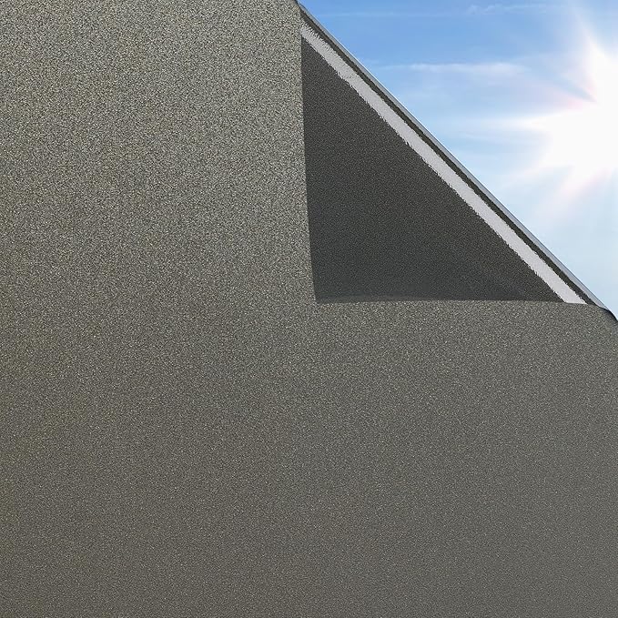 rabbitgoo Privacy Window Film, Static Cling Privacy Film for Glass Windows, Removable Grey Frosted Sun Light Blocking Coverings House Tint for Home Bathroom Garage, Taupe, 35.4 x 78.7 Inches