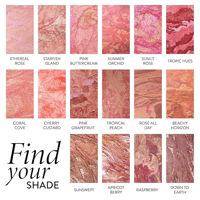 LAURA GELLER NEW YORK Baked Blush-n-Brighten Marbleized Blush for Cheeks - Sunlit Rose - Satin Finish - Buildable Color