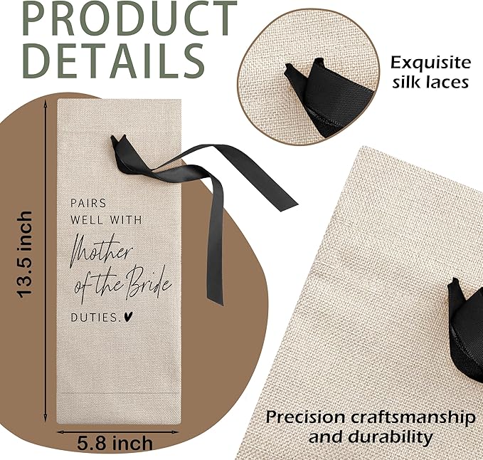 RYIGYWE Cute Bow Ribbon Engagement Gift Wine Bag - 1 PCS Bride to Be Gifts for Bridesmaids Bride and Groom Couples Her Him Will You Be My Bridesmaid for Getting Married Engagement Bridal Shower - A54