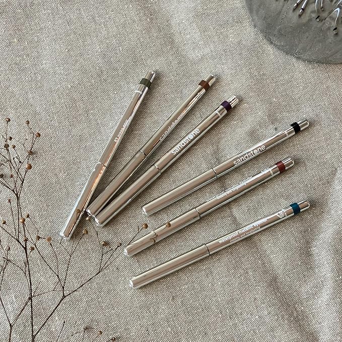 Sandstone Scandinavia Hypoallergenic Waterproof Eyeliner - Fragrance Free Metallic Eye liner - Vegan and Cruelty Free Eye Pencil - Eyeliner Pencil for Sensitive Eyes (Green Envy)