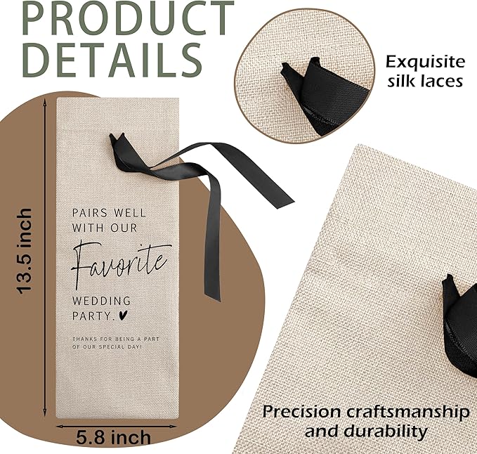 RYIGYWE 1 PCS Black Bow Ribbon Ideas Engagement Gift Wine Bag - Bride to Be Gifts for Bridesmaids Bride Groom Couples Her Him, Wedding Gift for Getting Married Engagement Bridal Shower - A56
